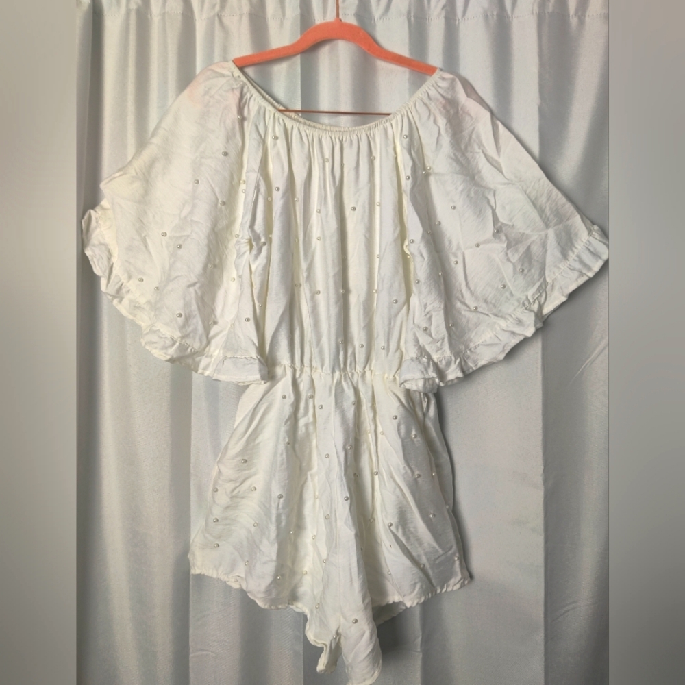 Luc-Ce off shoulder pearl romper - S
